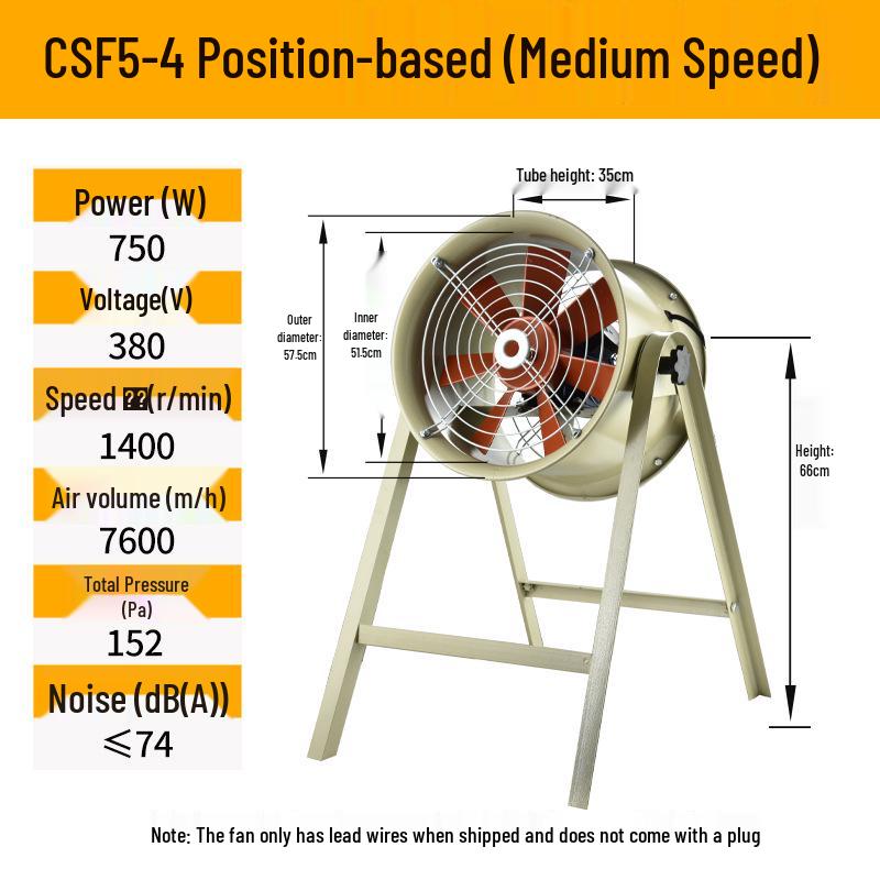 High-Temperature Axial Flow Kitchen Ventilation Fan, 380V/220V Industrial Exhaust, Silent Duct Type