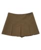 DELICCENT Pleated Short Culottes [Khaki]