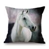 White Horse Royal Court Horsemanship Club Decoration Art Sofa Throw Pillow Case Black White Elegant Linen Pony Cushion Cover