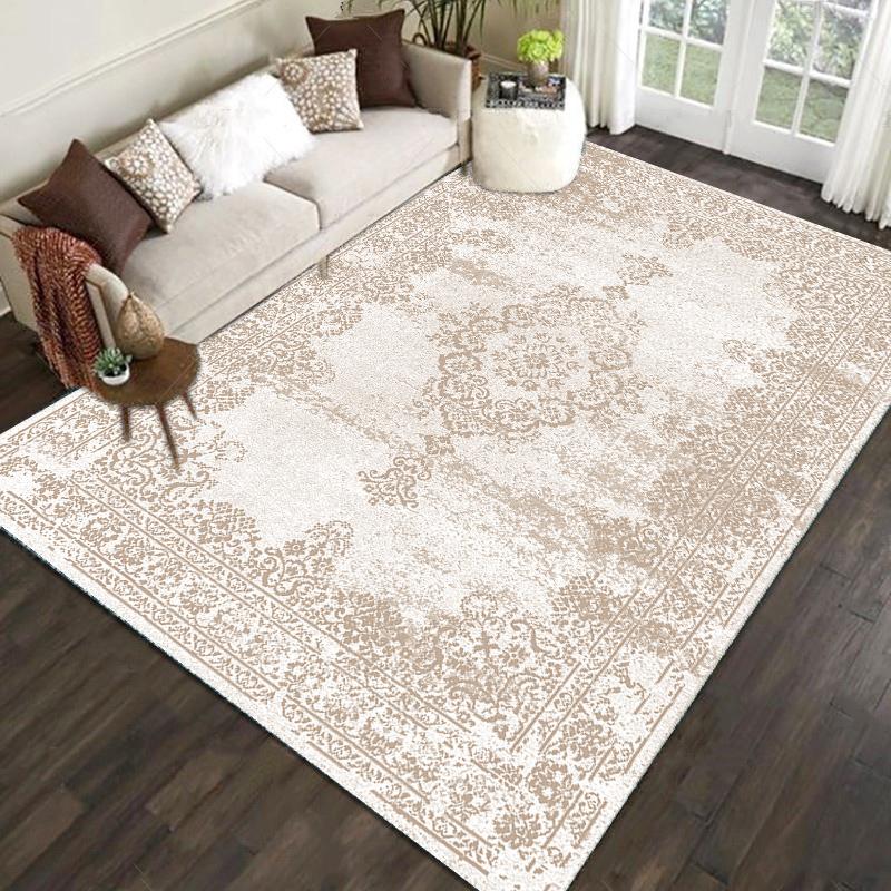 Green Retro American Living Room Floor Mat High Touch Flowers Balcony Dining Room Bedroom Bed Full Of Carpeted Home Decor