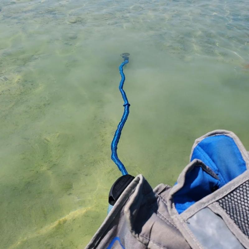 Shore-Side Mooring Rope for Small Boat Stops, Elastic Dock Line Set with Beach Stake and Quick Clip Connection
