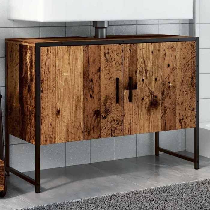 VidaXL Bathroom Cabinet Old Wood 80x33x60 Cm Engineered Wood 857704
