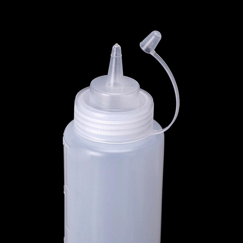 Quetschflaschen mit Deckel Mehrere Größen Ketchup Saucen Olivenölflasche mit Skala Küchenzubehör
