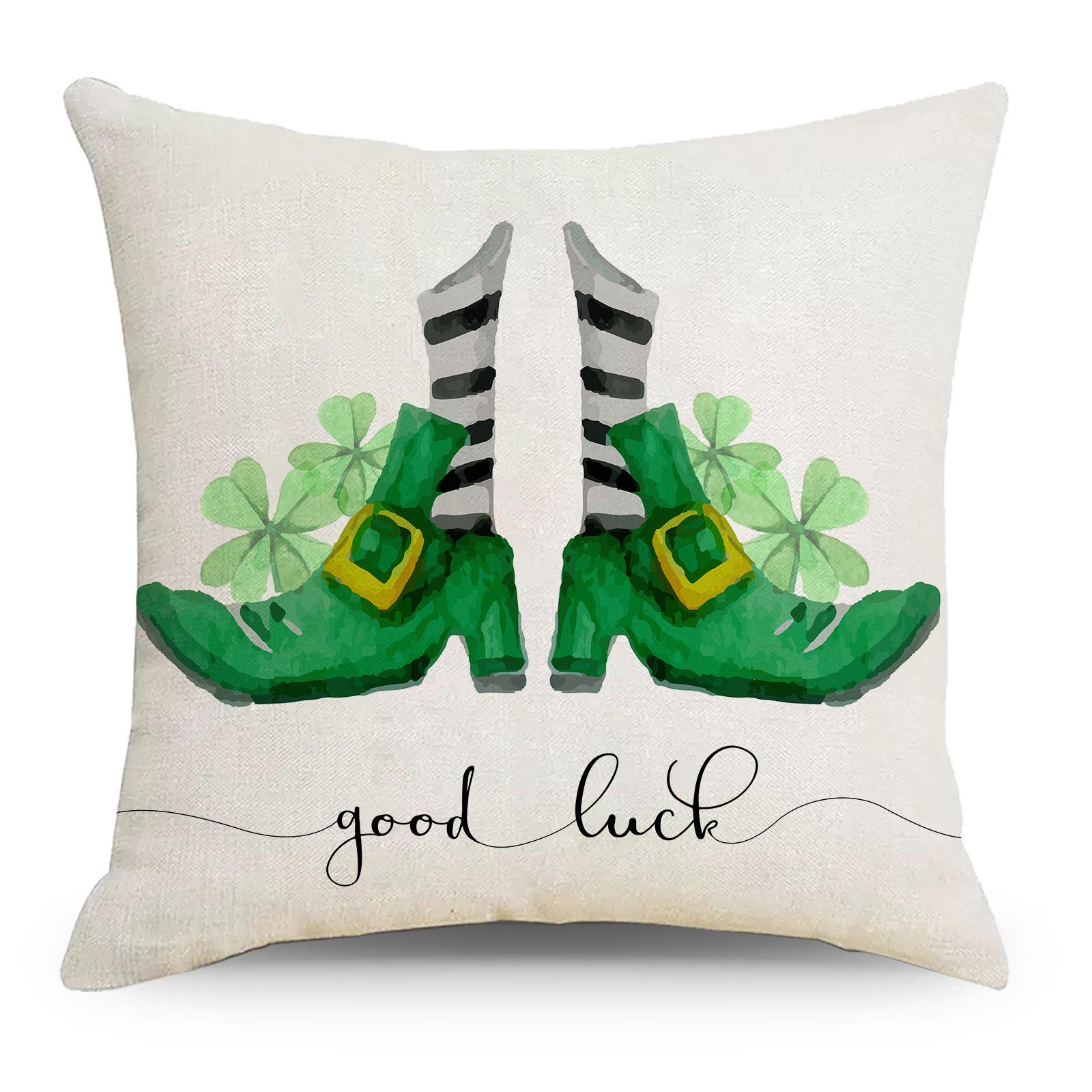 

St. Patrick S Day Linen Pillow Cover Nordic Ireland National Day Home Ornament Pillow Cushion Cover Premium Durable 45 * 45Cm without pillow core