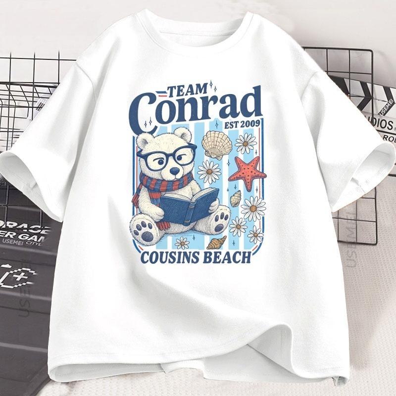 Team Conrad Junior Mint Bär T-Shirt Sommer Strand T-Shirt Herren Damen Locker Baumwolle Kurzarm T-Shirt Rundhals T-Shirt Atmungsaktiv