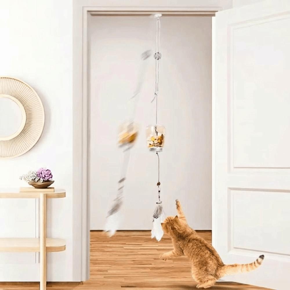 Food Feeder Cat Toy Food Feeder Leak Food Teaser Stick Self Entertaining Cat Toy Boredom relieve