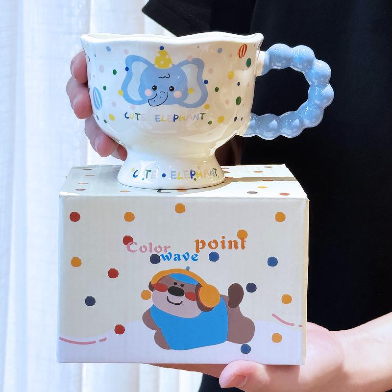 High Looking Puppy Rabbit Mug Couple Ceramic Drink Water Cup To Give Girls Birthday Gift Office Coffee Cup