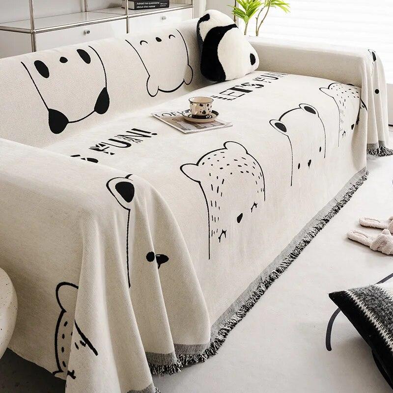 Universal Sofa Towel Full Cover Universal One Piece Anti Slip Cover Skin Friendly Chenille Dust Cover Easy To Clean Maintain