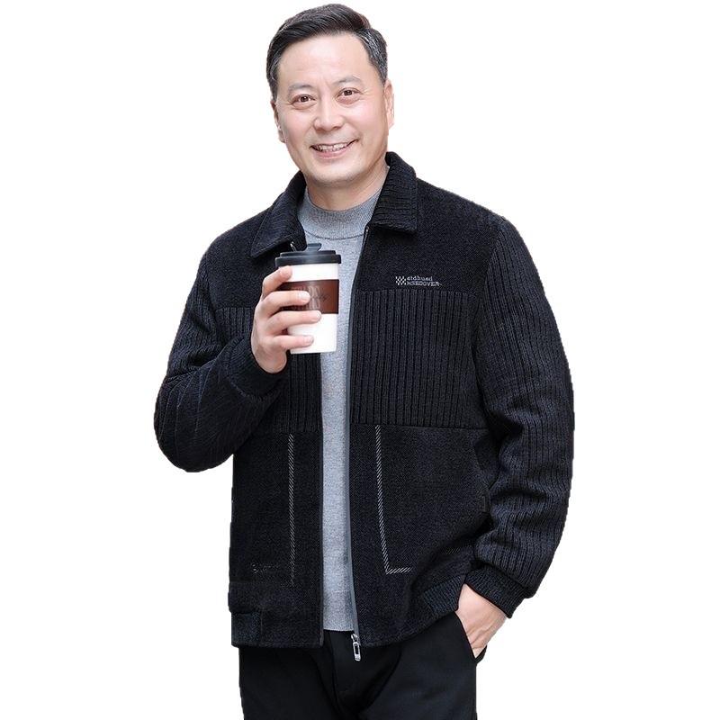 Dad's 2024 Casual Spring/Autumn Jacket for Elderly Men - Ideal for 50-Year-Olds and Up.