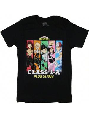 My Hero Academias Men's Class 1-A Plus Ultra Character Panels Adult Short Sleeve Anime T-Shirt