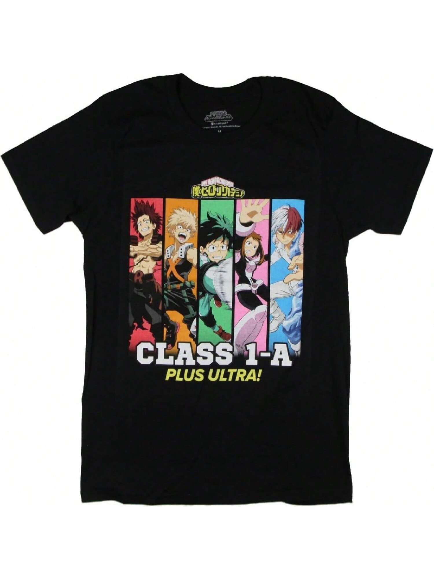 

My Hero Academias Men s Class 1-A Plus Ultra Character Panels Adult Short Sleeve Anime T-Shirt XXXXXL чорний