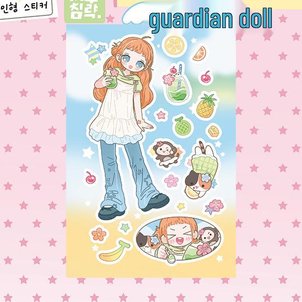 Korean Style Cartoon Girl Stickers - Cute & Creative DIY Decoration