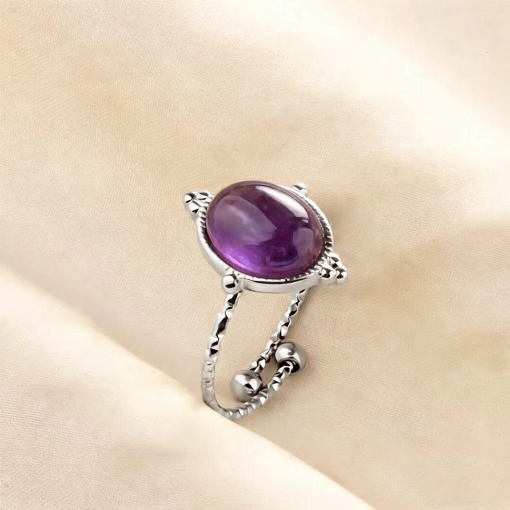 1pc Opening Adjustable Oval Geometry Fashion Ring For Men Women Decorate Fingers Jewelry Stainless Steel Rings