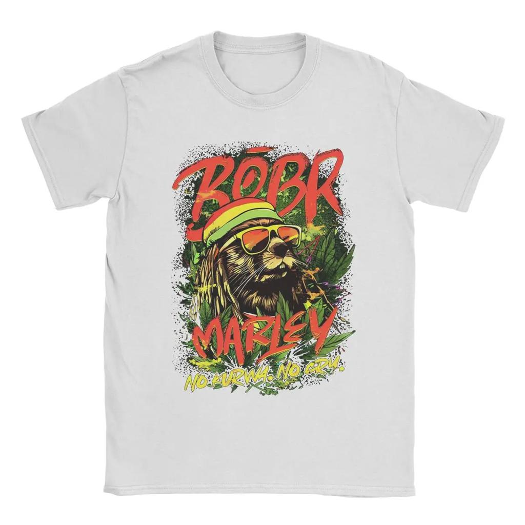 Novely Bobr Marley No Kurwa No Cry Kurwa Bober Beaver Boberek Women's T-shirt Short sleeved T-shirt Plus Size