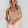 Dame Sommer Slim Camisole Vest Ribbete strikkede seler U-hals Innvendig Slank Bunnskjorte Allsidig Kort indre Tank Top Ensfarget