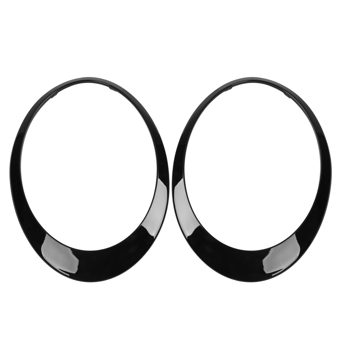 1 Pair Car Front Headlight Trims Ring Cover Bezel Frame Chrome Black For MINI Clubman F54 2014- 51137351371 51137351372 чёрный