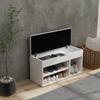 Shoes Cabinet Bench Hidden Storage Padded Seat Organiser Footwear Rack Hallway Cream White