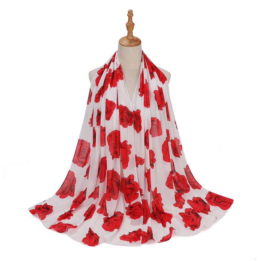 New Designs Printed Hijab Chiffon Scarfs For Women Scarves Muslim Fashion Turbans Malaysian Muslim Hijabs Wraps Ramadan Turban