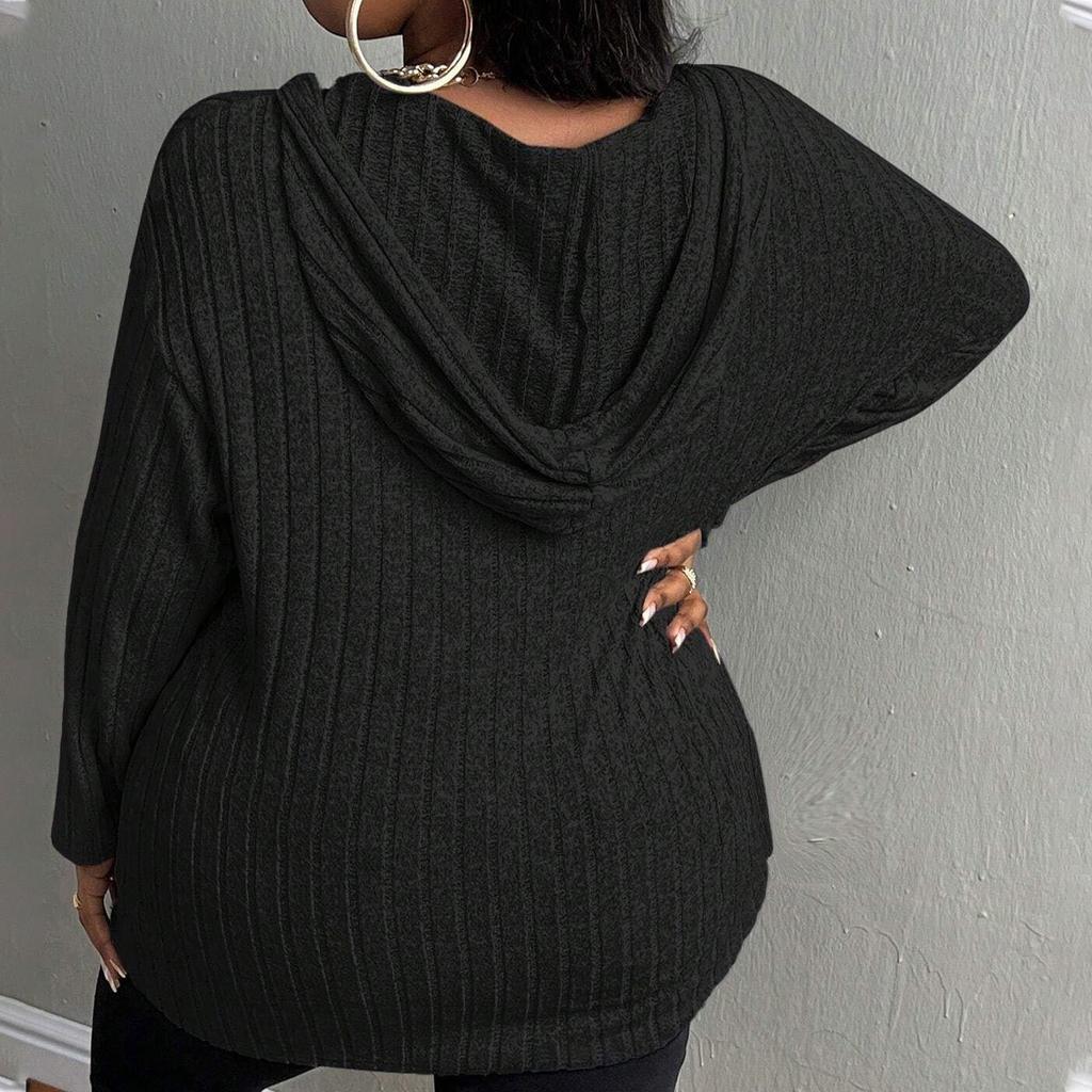 Ladies Fashion Winter New Solid Color Long Sleeve Sweatshirt Women's Hooded Zipper Top