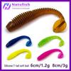 Lure Soft Bait T-Tail Silicone Ribbed Imitation Fish/Worm, 15pcs-Pack for Bass & Mandarin Fish