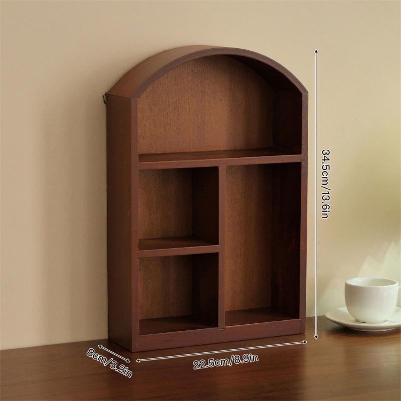 Sturdy Wooden Desktop Organizers Cabinet Clear Glass Front Panel Multipurpose Storage For Home Office Decors
