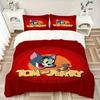 3pcs Tom & Jerry Design Printed Quilt Set - Soft and Comfortable Quilt Cover for Bedroom, Guest Room and Dormitory Decorative Bedding Set 1 Duvet Cove