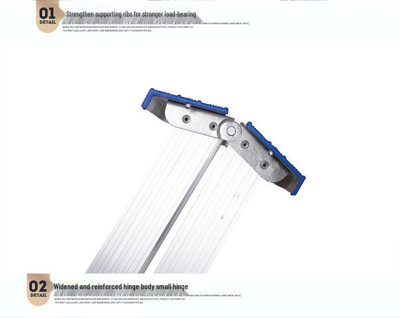 Industrial Hinged Ladder with Movable Feet, Thickened Aluminum Alloy for Factory or Workshop Use