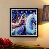 5D DIY Diamond Painting Decorative White Horse and Princess Full Round Drill Scenery Diamond Embroidery Cross Stitch Kits Home Decor Gift
