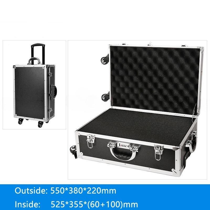 Aluminum Trolley Toolbox Shockproof Hardware Equipment Suitcase Instrument Protection Lockable Luggage Compartment