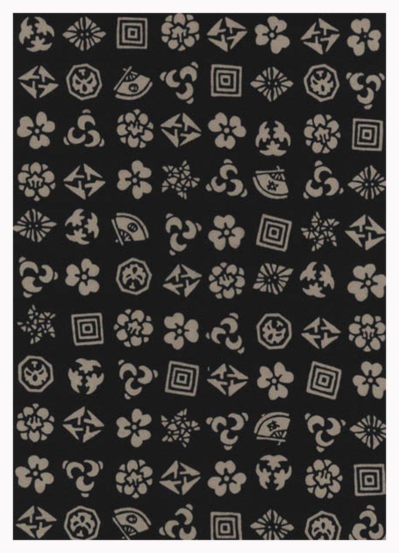 

Tenugui Hand Chusen Made in Kabuki Crest Niwa-zome Towel, Dyeing, 100% Cotton, Japan, (Black) чорний