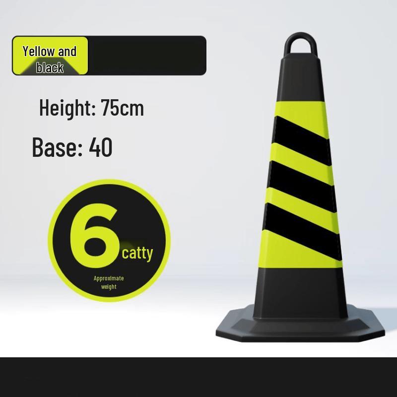 75cm Square Rubber Reflective Traffic Cone