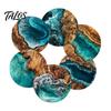 6PCS Car Coaster, Reusable Ocean Theme Heat Resistant Pads, Non-Slip Stain Resistant Cup Holders, for Office Desk Home Use