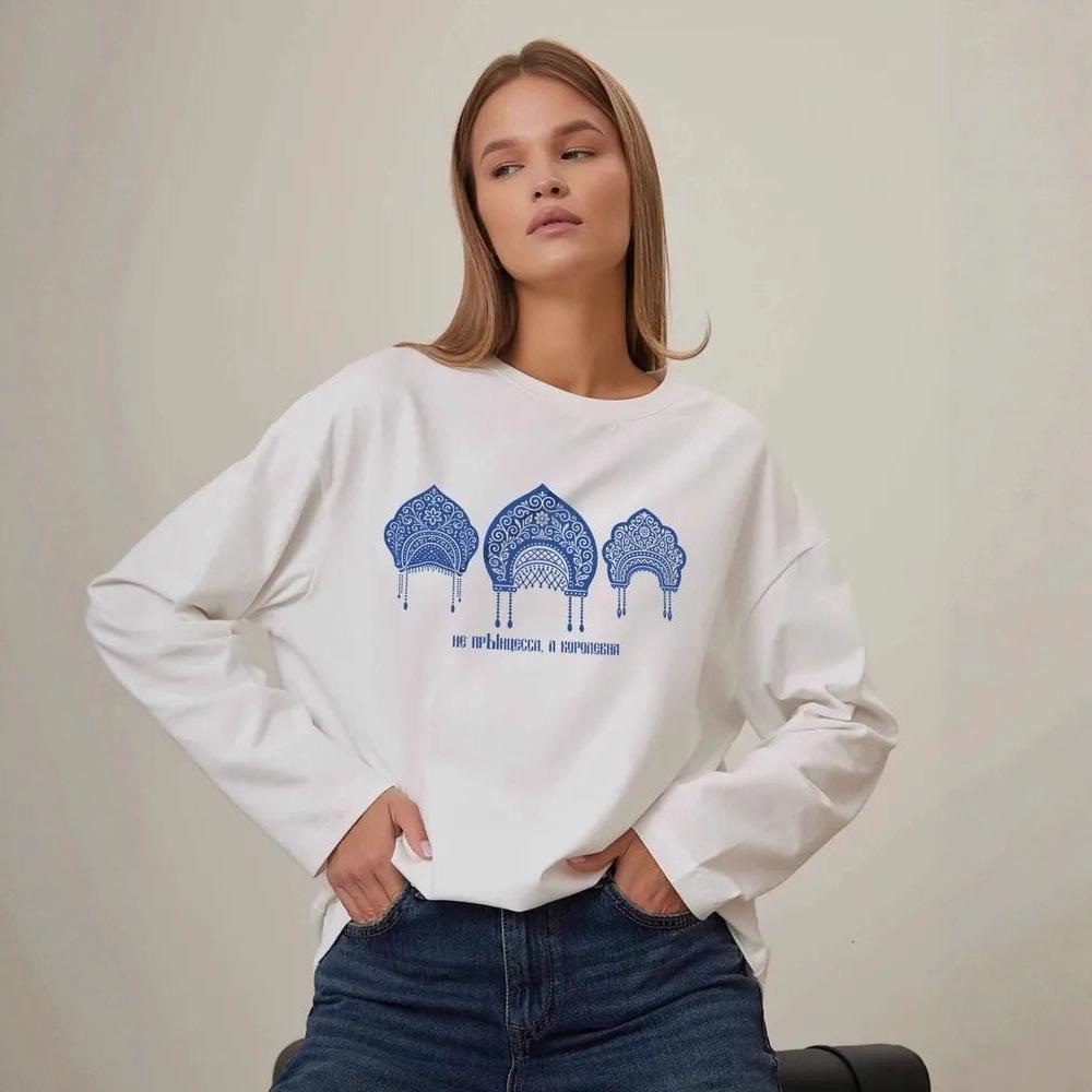 2025 New Style Pure Cotton Round Neck Long Sleeve Casual Loose Autumn Layering T-shirt