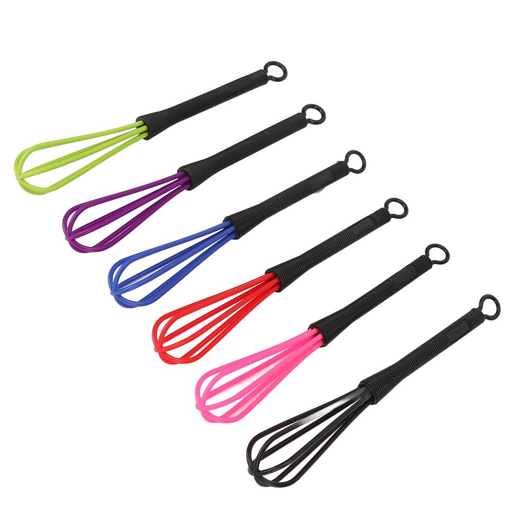 Haarfärbecreme Schneebesen Rutschfester Griff Kunststoff Ballon Schneebesen Werkzeug für Salon Küche 6 Stück