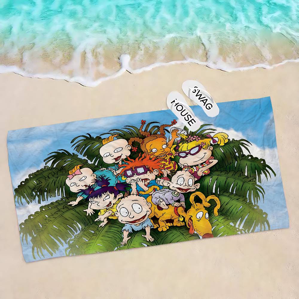 Funny Cute R-Rugrats Beach Towel Colorful Bath Towels for Girl Microfiber Quick Dry Sand Free Beach Yoga Spa Gym Pool
