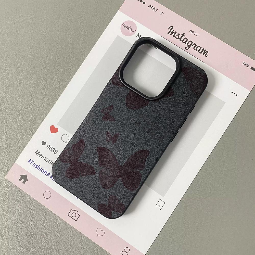 Pink Butterfly Phone Case for iPhone 17 16 15 14 Plus 13 12 11 Pro Max Aesthetic Soft TPU Shockproof Protective Cover