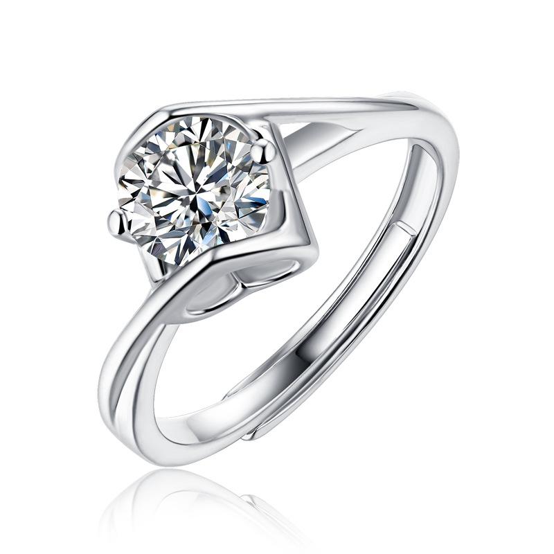 

Bague Ringen S925 Серебряный комплект 0,3-3 карата с муассанитом Кольцо «Поцелуй ангела» Регулируемое кольцо