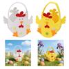 Felt Chicken Easter Basket Empty Organizer Candy Egg Bucket with Handle for Children Holiday Festival Toy Storage