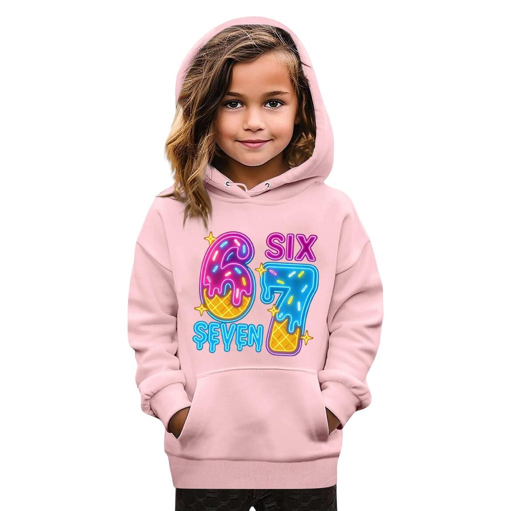 Dětská móda Tištěný pulovr Ležérní top s dlouhým rukávem a kulatým výstřihem