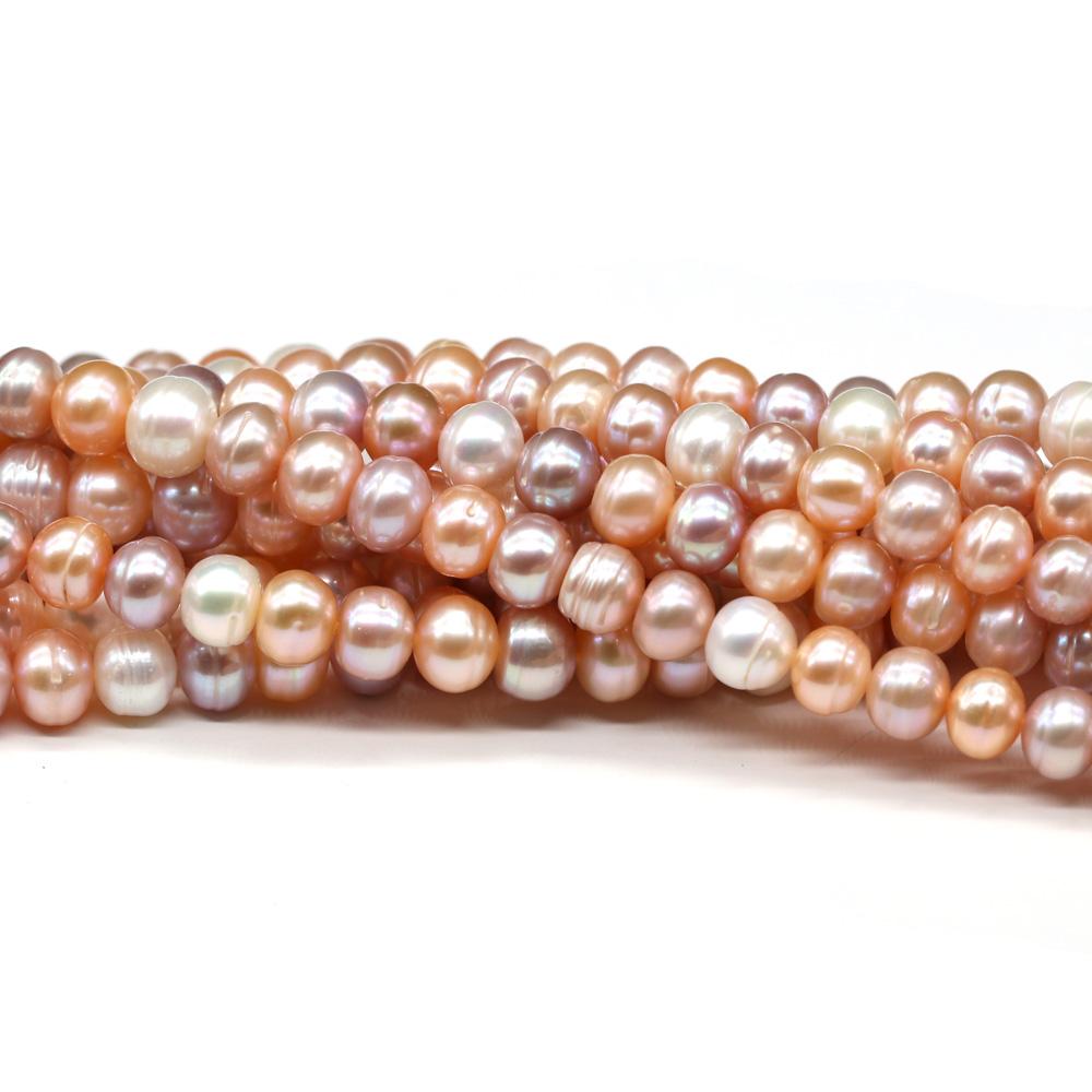 1String, Rondelle Pearls, Colorful Natural Freshwater Pearl Beads, 8-9mm, for DIY Necklace Bracelet Accessories, Jewelry Making, 36cm