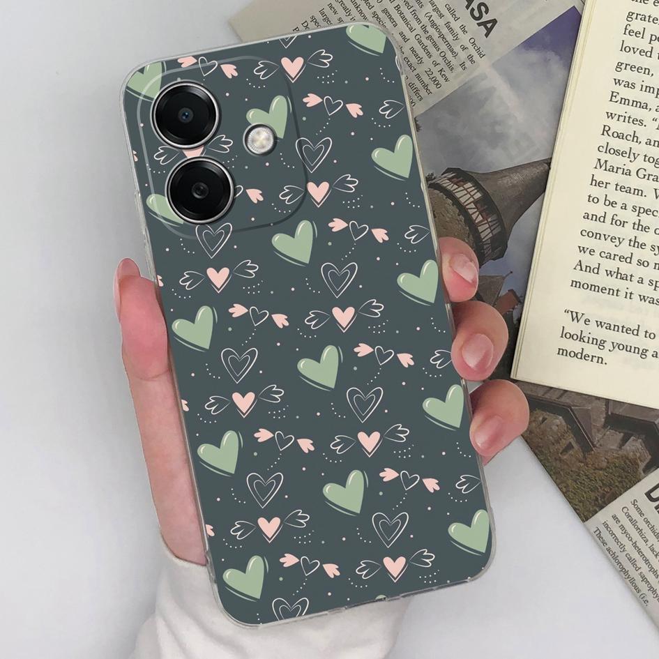 Husă din spate transparentă cu urs drăguț pentru Oppo A3x 4G 5G K12x Realme Narzo N63 13 Pro Plus Carcasă de protecție moale din silicon TPU pentru bara de protecție OPPO