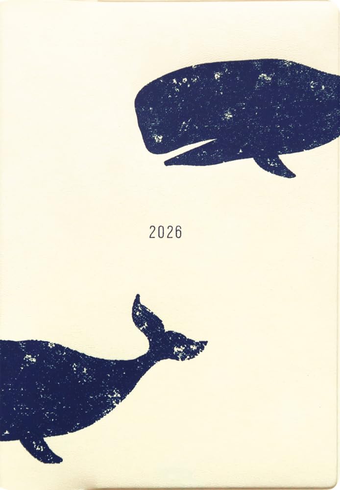 Ежедневник El Commune Matca Январь Белый, 2026, Старт, B6, Ежемесячный, Кит, Волна, DR-MH-5549