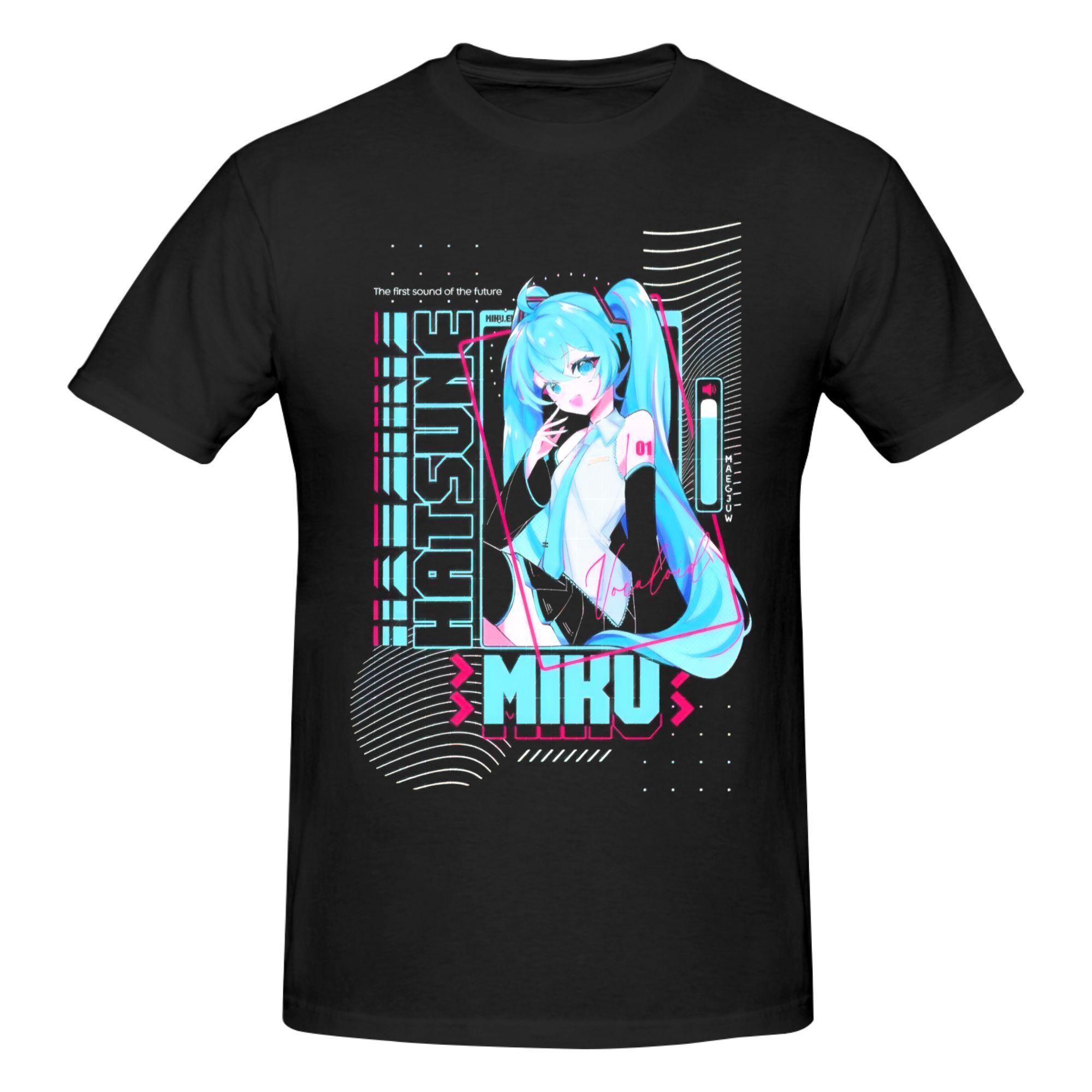 

Anime Hatsune Miku T Shirt Unisex Women Short Sleeves Casual Graphic Clothing Summer Style Loose Oversized Pure Cotton Camisetas S