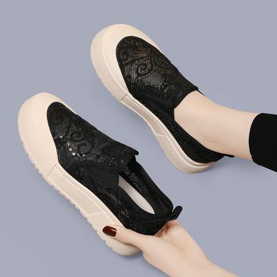 Xiaoxiangfeng Fischer Schuhe Damen Neue Sommer Netzschuhe Lässig Atmungsaktiv Hohl Netzschuhe Plateau Einzelne Schuhe