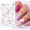 1PCS Sakura Nail Stickers Dandelion Nail Art Decoration Nail Decals Tulip Self-adhesive Flowers Stickers Press On Nails Stickers