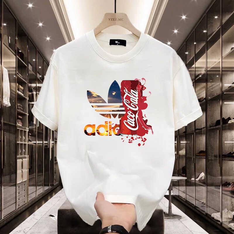 2024 Trendiga Unisex Löst Sittande Sommar T-shirts med Halvlång Ärm