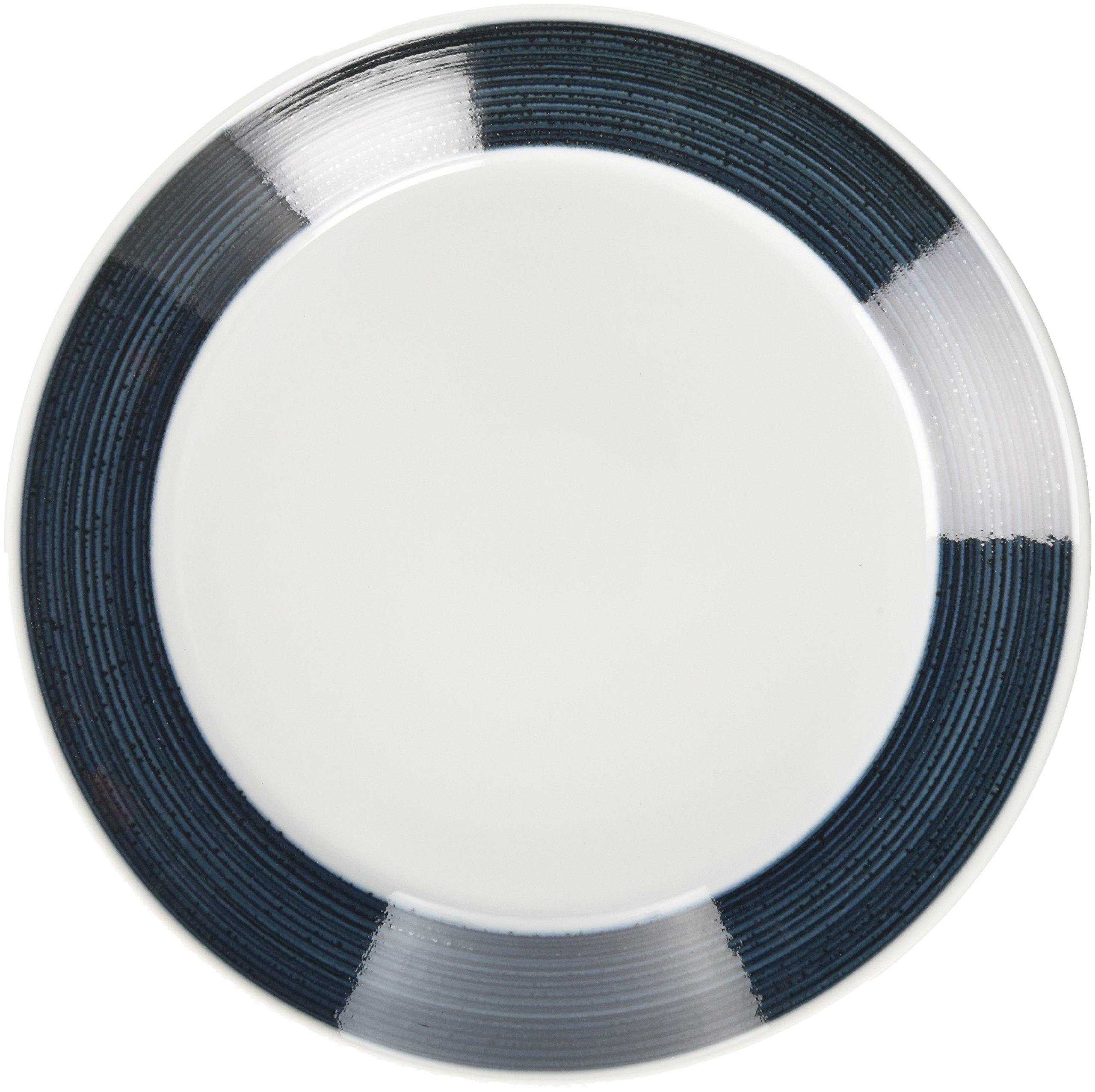 

Фарфоровая тарелка Hakusan Indigo Hemp ASA NO Hasami Сделано в Японии (Средняя) (Прибл.) 18см, Нить, ИТО, Посуда,