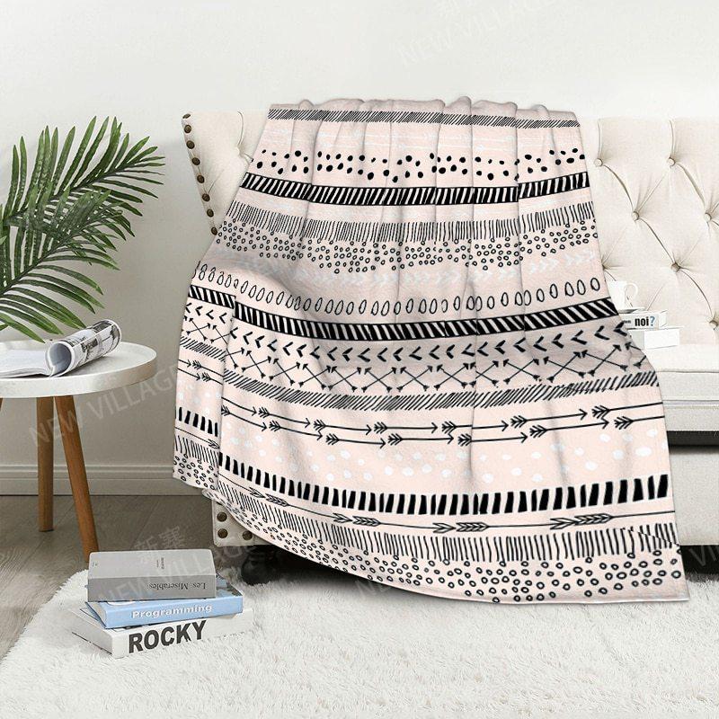 Bohemian-Stil digital bedruckte Polyester Schlafzimmer Samt Flanell Decke Vlies weiche Sofadecken für Betten