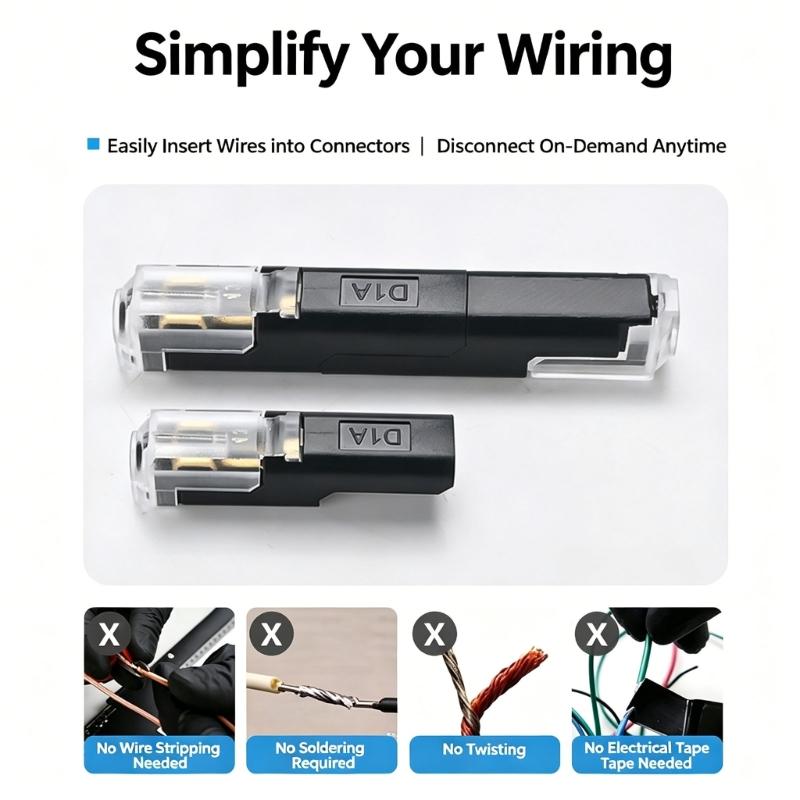 Quick Connection Cable Connector Easy and Quick Wiring Pluggable LED Wire Connector Single Wire Plug in Connector