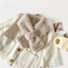 Korean style minimalist and versatile furry collar scarf, autumn/winter faux rabbit fur neck scarf, solid color warm ambiance, cross-fur collar